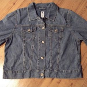 GAP cropped sleeve jean jacket XXL